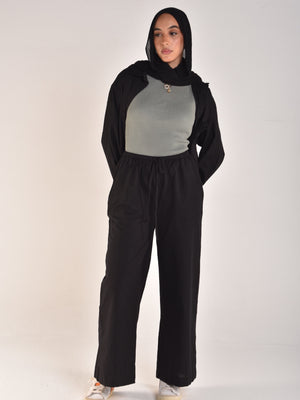 BLACK LINEN PANTS