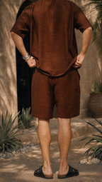 WALNUT LINEN SHORT