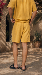 BUTTER YELLOW LINEN SHORT
