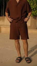 WALNUT LINEN SHORT