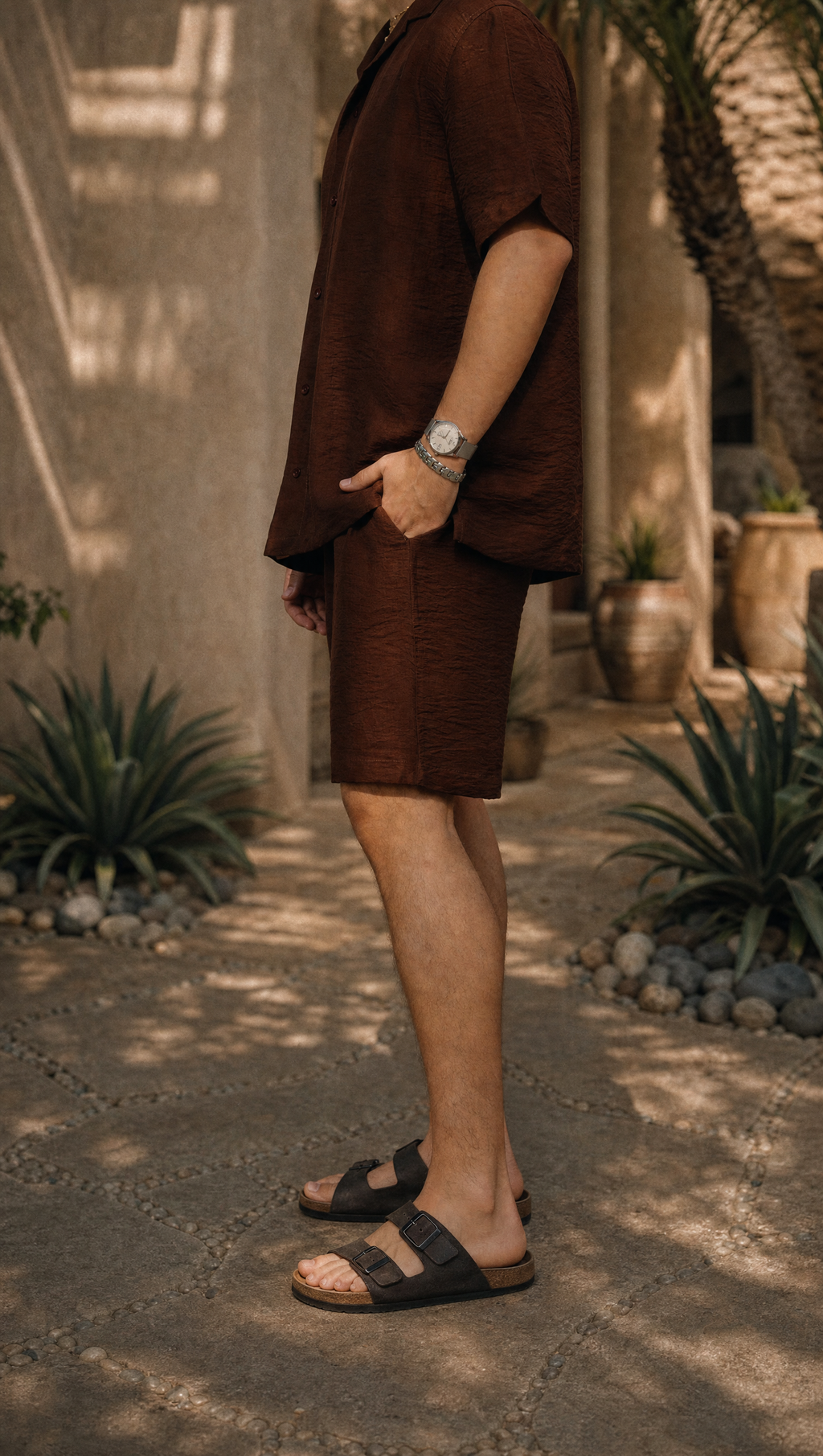 WALNUT LINEN SHORT