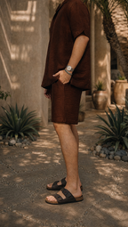 WALNUT LINEN SHORT