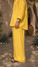 BUTTER YELLOW LINEN OVERSIZED PANTS