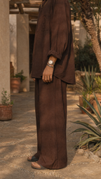 WALNUT LINEN OVERSIZED PANTS