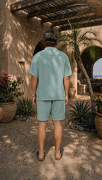 SAGE LINEN SHORT SLEEVE SHIRT