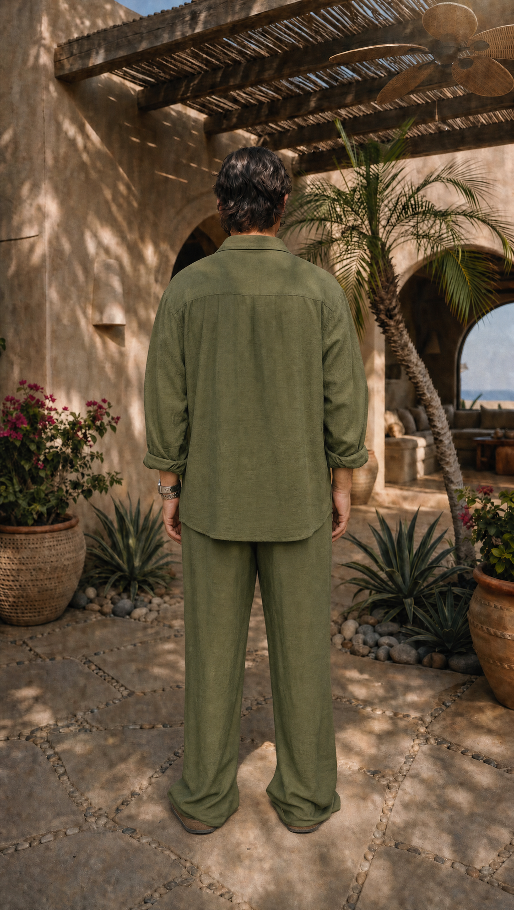 PALM LINEN LONG SLEEVE SHIRT