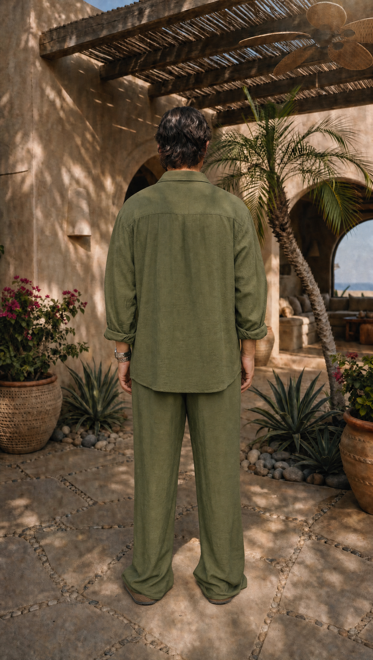 PALM LINEN LONG SLEEVE SHIRT