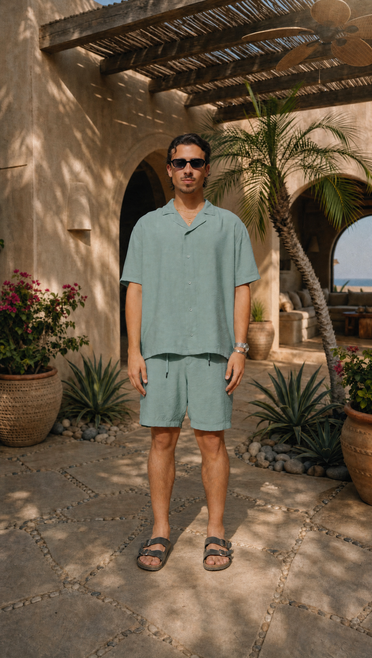 SAGE LINEN SHORT SLEEVE SHIRT