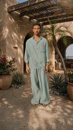 SAGE LINEN LONG SLEEVE SHIRT