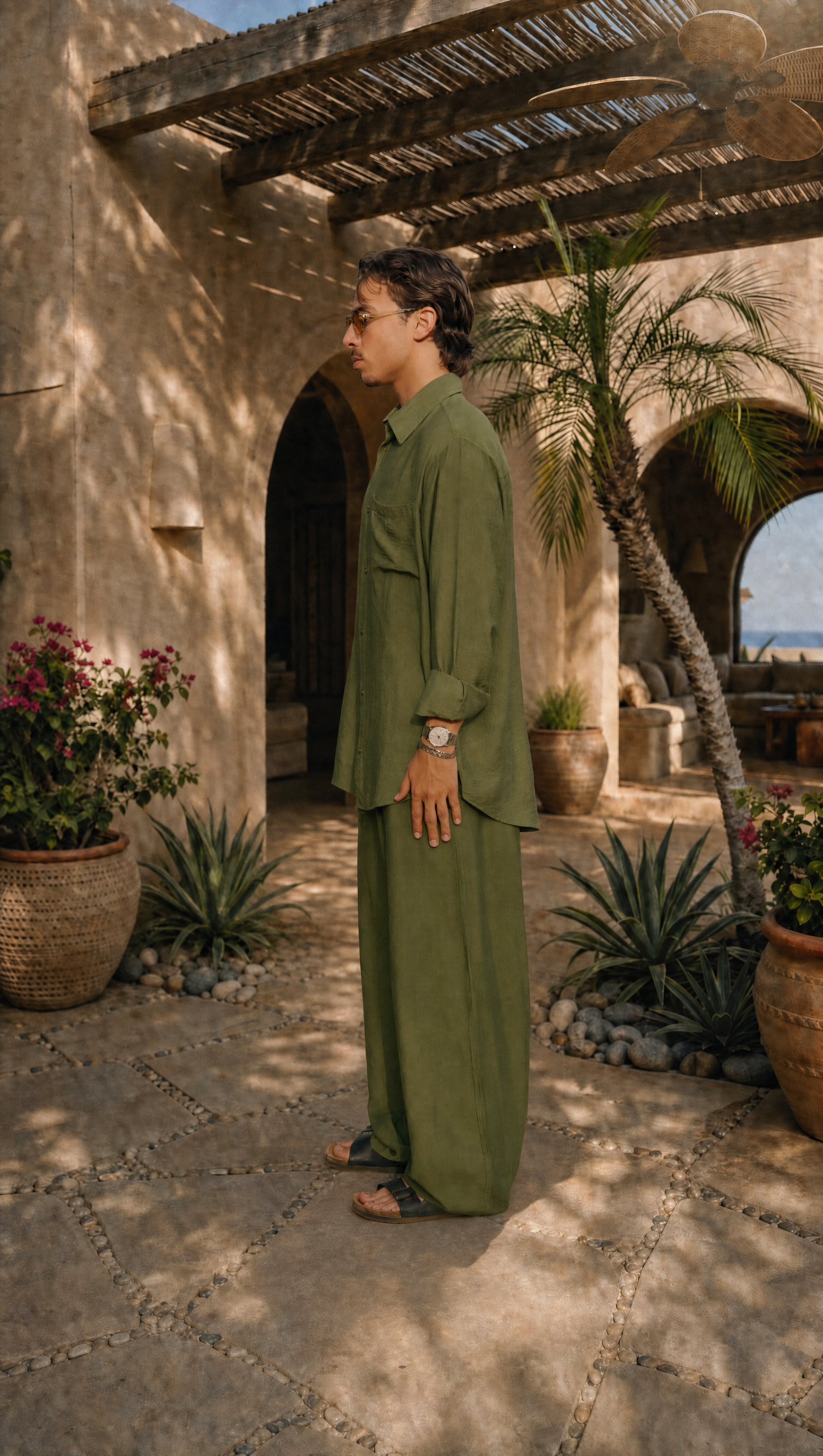 PALM LINEN LONG SLEEVE SHIRT
