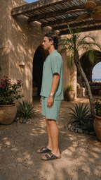 SAGE LINEN SHORT SLEEVE SHIRT