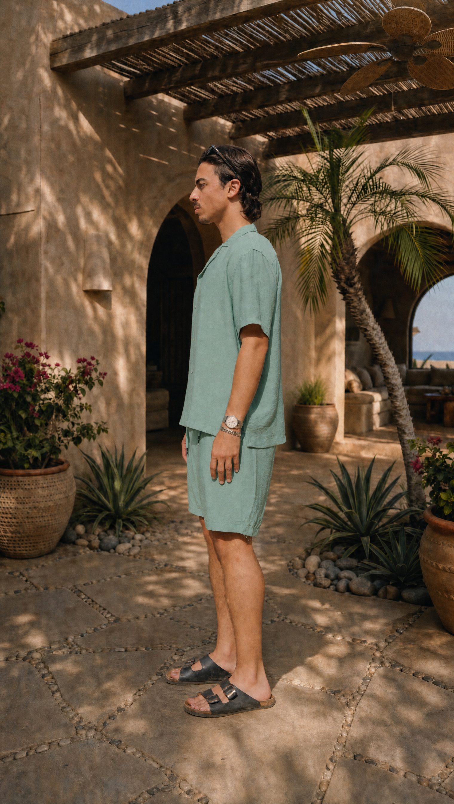 SAGE LINEN SHORT SLEEVE SHIRT