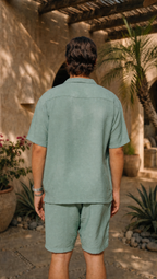 SAGE LINEN SHORT SLEEVE SHIRT