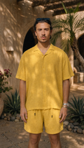 BUTTER YELLOW LINEN SHORT SLEEVE SHIRT