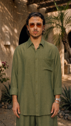 PALM LINEN LONG SLEEVE SHIRT