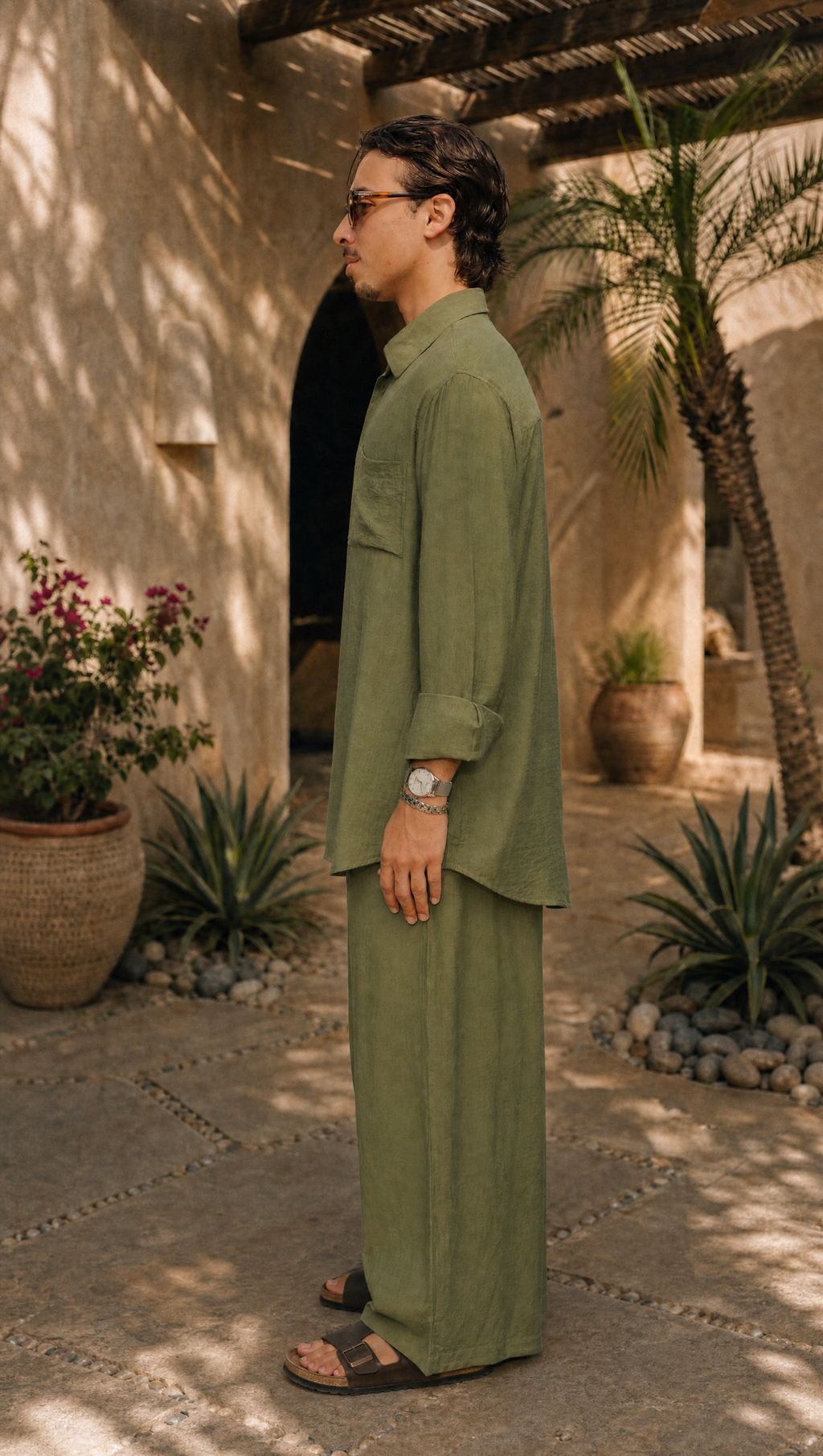 PALM LINEN LONG SLEEVE SHIRT