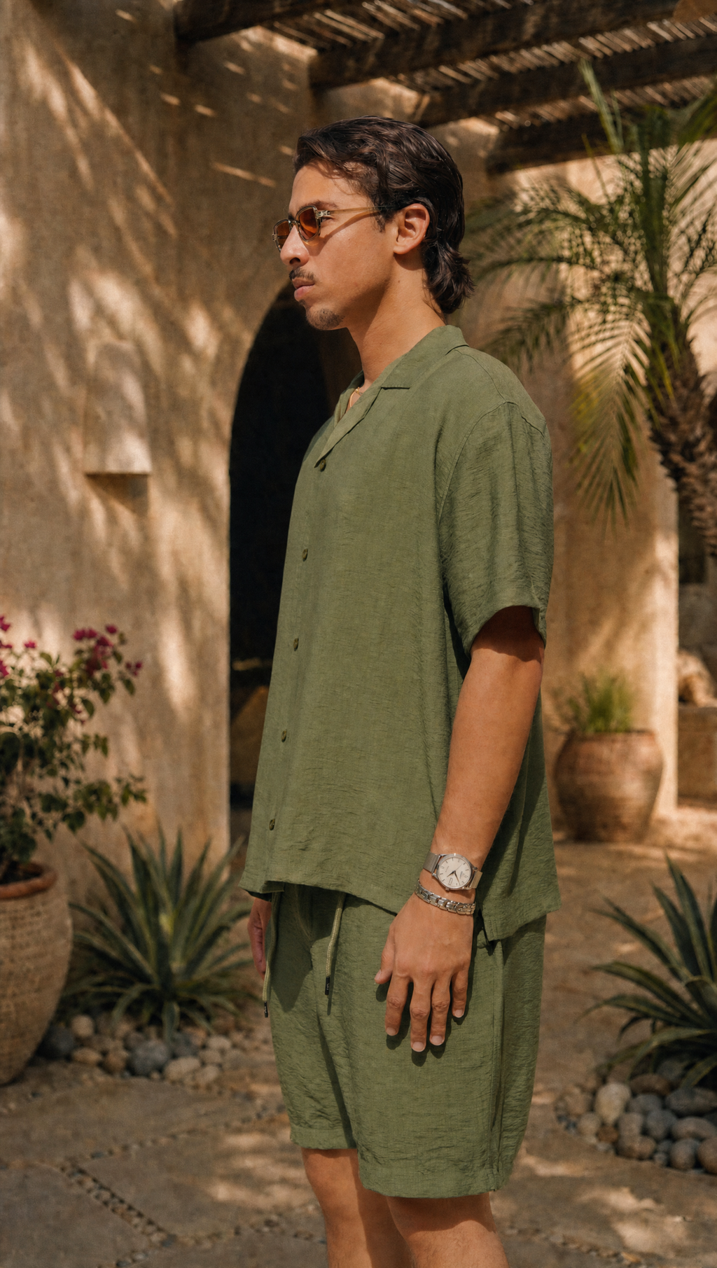 PALM LINEN SHORT SLEEVE SHIRT