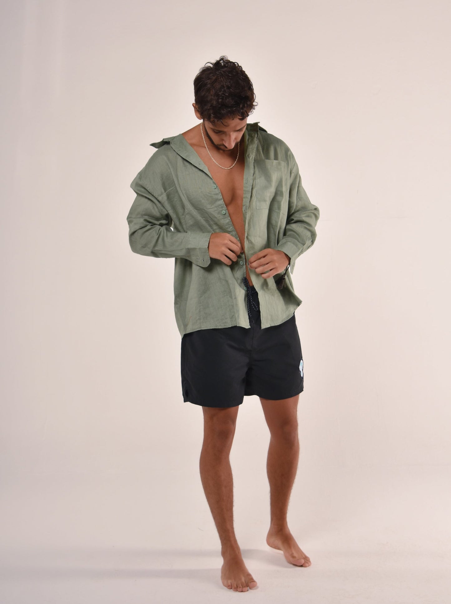 Pistachio Unisex Linen Shirt