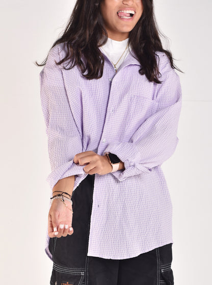 Lilac crinckle overshirt