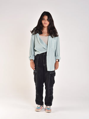 Mint crinkle overshirt