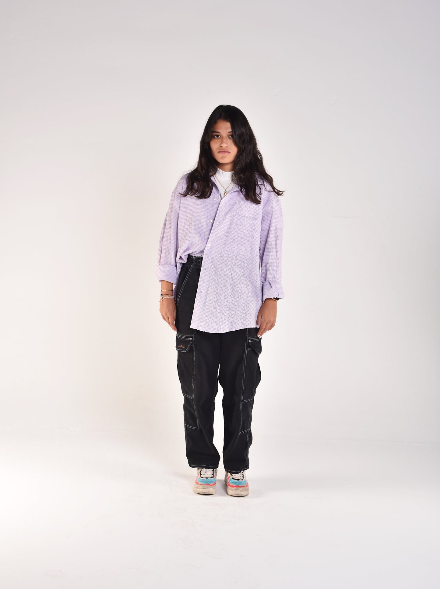 Lilac crinckle overshirt