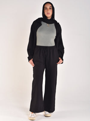 BLACK LINEN SHIRT